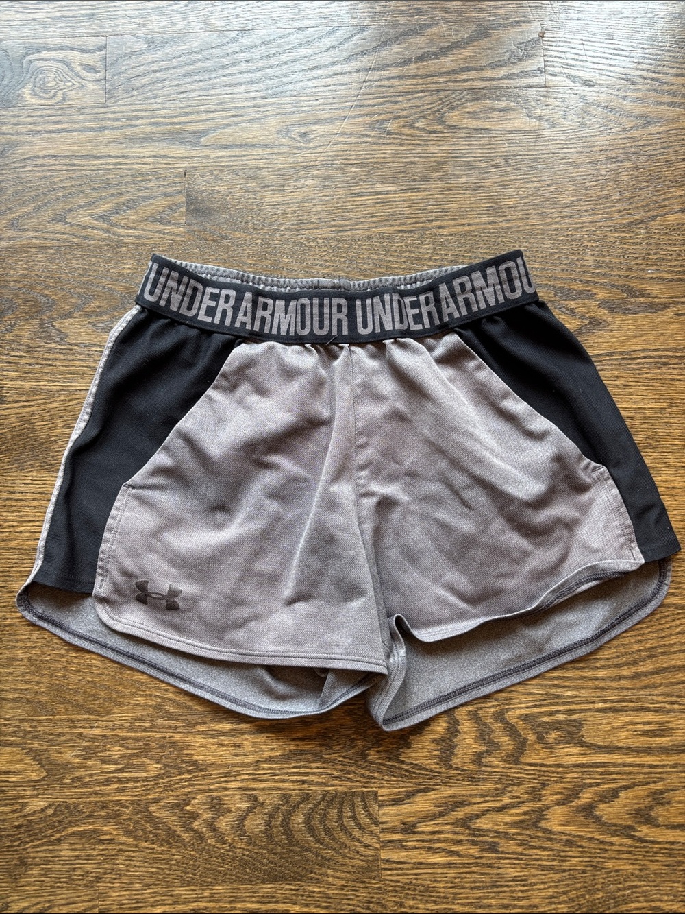 Under Armour Women's Grey and Black Athletic Shorts